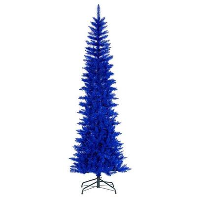 Vickerman 761755 - 6.5' x 28" Blue Pencil Tree Unlit Artificial Christmas Tree Christmas Tree (K244265)