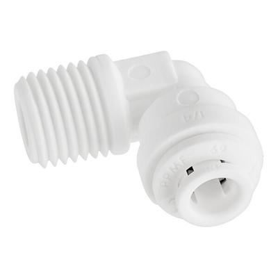 John Guest® PP480822W-US 1/4" x 1/4" NPTF White Polypropylene Push-To-Connect Fixed Elbow