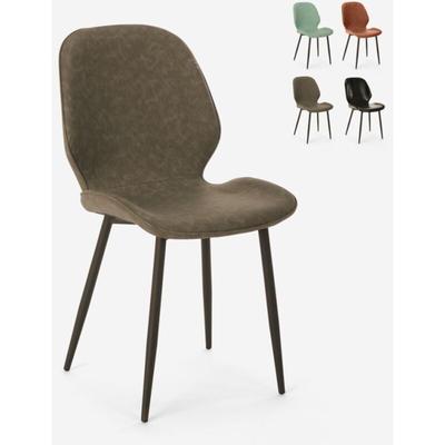 Stuhl in modernem Design ausn Metall und Kunstleder für Küche Bar Restaurant Lyna - Grau Image