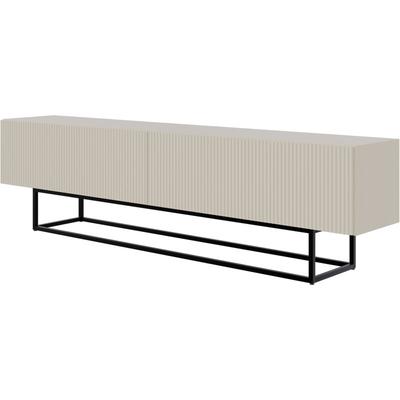 Veldio - TV-Lowboard, graubeige mit schwarzem Metallgestell, 175 cm - Selsey Image