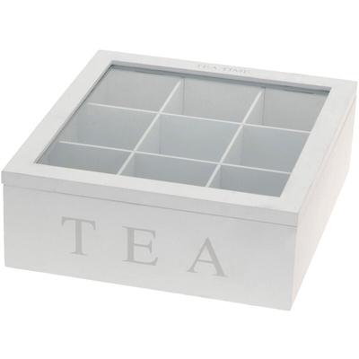 Teebox weiß mit Schriftzug TEA-C37800120