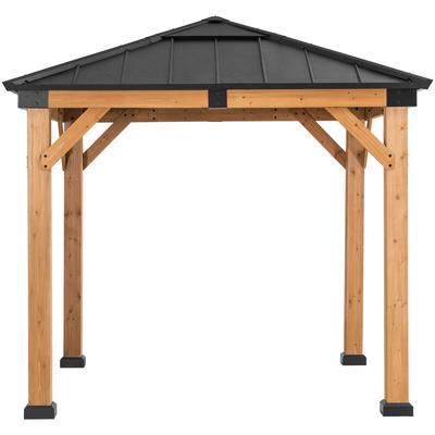 Sunjoy - Cedar wood Gazebo rapi in Anthracite - 273cm x 273cm