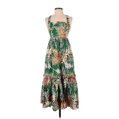 Cara Cara Cocktail Dress Halter Sleeveless: Green Tropical Dresses - Women's Size X-Small