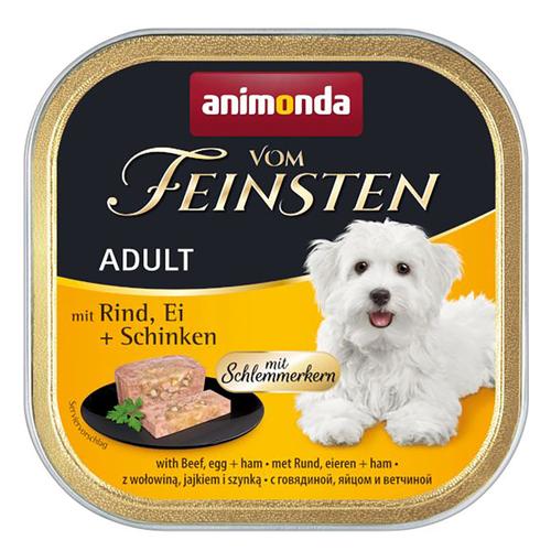 Sparpaket 44x150g Schlemmerkern mit Rind, Ei & Schinken animonda vom Feinsten Adult Hundefutter nass