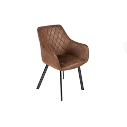 Esszimmer Armlehnstuhl Wildlederoptik schwarze Metallbeine ALINA