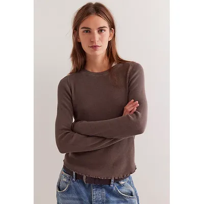 We The Free Easy Does It Tee at Free People in Double Espresso, Size: Large