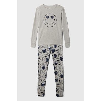 Gap Girls Grey Cotton Long Sleeve Pyjama Set (4-13yrs) - Grey