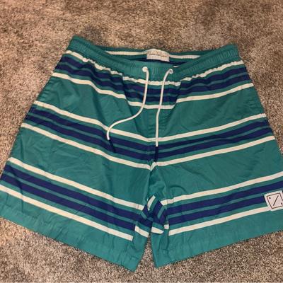American Eagle Outfitters Swim | American Eagle Swim Trunks Mens Large Blue Board Shorts Lining Bathing Suit 7 In | Color: Blue/Green | Size: L