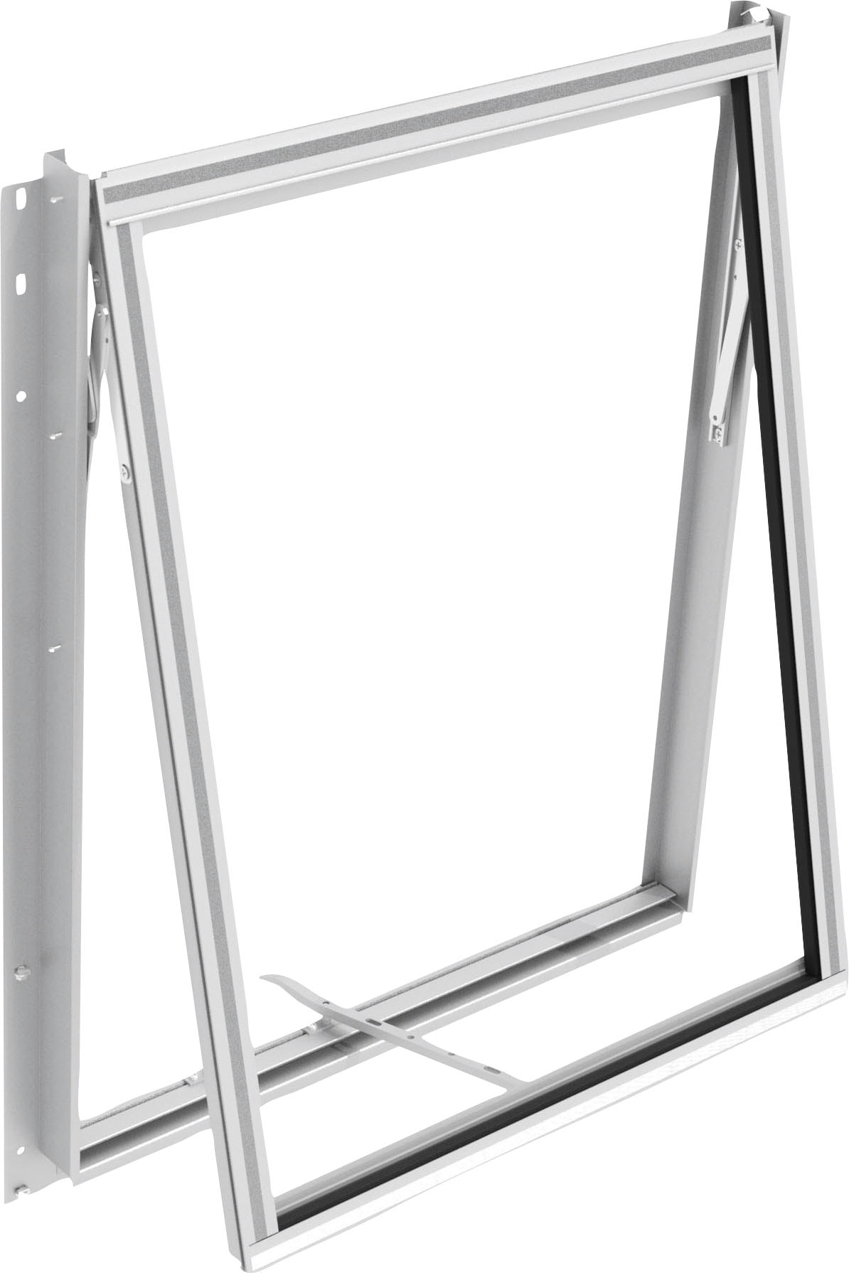 Fenster VITAVIA "Geeignet für: Zeus", grau (aluminiumfarben), Aluminium, Fenster, Gewächshaus-Fensterrahmen aus Aluminium, ohne Fensterscheibe