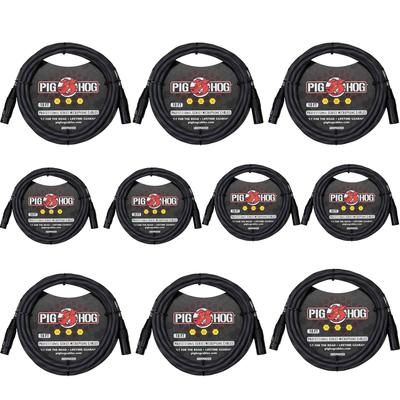 10x Pig Hog Hex Sereis Mic Cables 10ft.