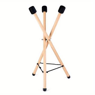 TEMU Wooden Hollow Drum Holder - Conveniently Store And Display Your Musical Instrument On A Tripod Stand