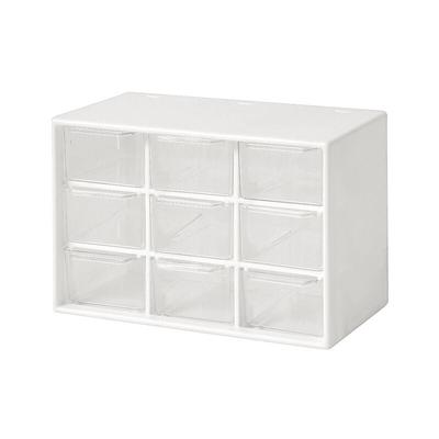 Mini-Aufbewahrungsschubladen, kleine 9 Schubladen, stapelbare Aufbewahrungsbehälter, transparente Image