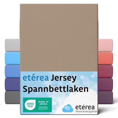 Comfort Jersey Spannbettlaken Taupe 200x220 cm - 200x220 cm - Taupe - Etérea