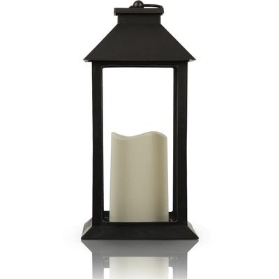 Laterne Windlicht ( 32cm ) mit flackernder LED-Kerze, Batteriebetrieben, Innenbereich - Dekorative