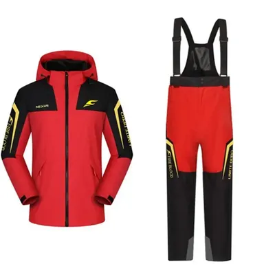 Waterproof Fishing Jacket and Overall Pants, Japanese Brand, Strong Fishing Clothes Set , Thickened Fleece, Warm, New