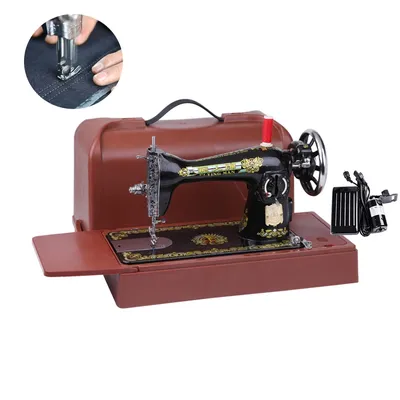 Household Old Fashioned Sewing Machine Desktop Portable Pedal Bee Small Sewing Machine Electric