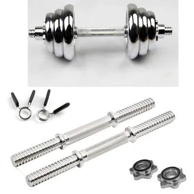 Fitness Dumbbell Bar With Clamps 25mm Adjustable Weight Standard Threaded Dumbbell Handle Home Gym
