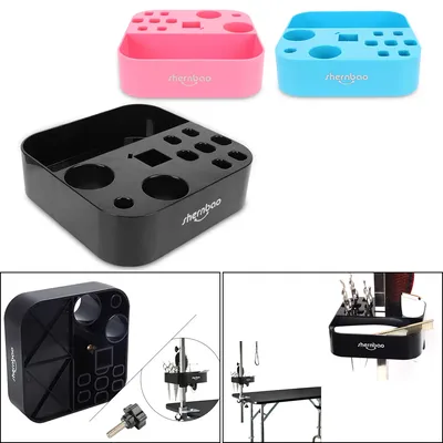 Plastic Storage Box On the bracket Table Scissors Dog Comb Boxes Dog Cat Supplies Pet Grooming Tools Brushes Organizer