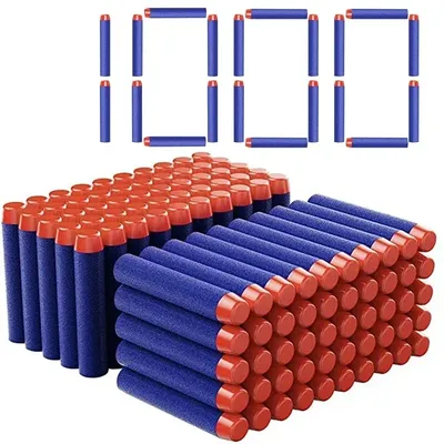 1000/400/300/200/100pcs Blue Solid Round Head Bullets 7.2cm for Nerf Series Blasters Refill Darts