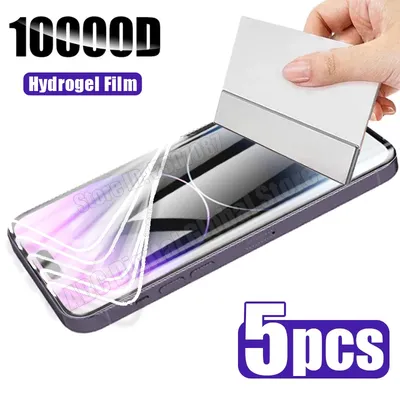 5PCS Hydrogel Film for iPhone 16 15 14 13 12 11 Pro Max Mini Plus Screen Protector for iPhone X XR