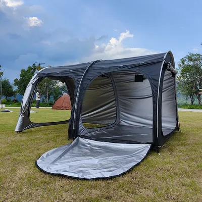 Waterproof Motorcycle Tent for Camping, Instant Tents with Integrated Motorcycle Port, Outdoor Hiking, 2-3 Person