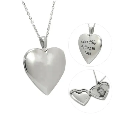 Stainless Steel Heart-Shaped Openable Pendant Necklace Letter Photo Locket Black Enamel Collar Jewelry Wholesale Drop Shipping