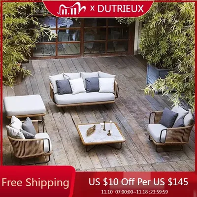 Natural Outdoor Garden Furniture Sets Balcony Cushions Sectional Luxury Garden Furniture Sets Moving