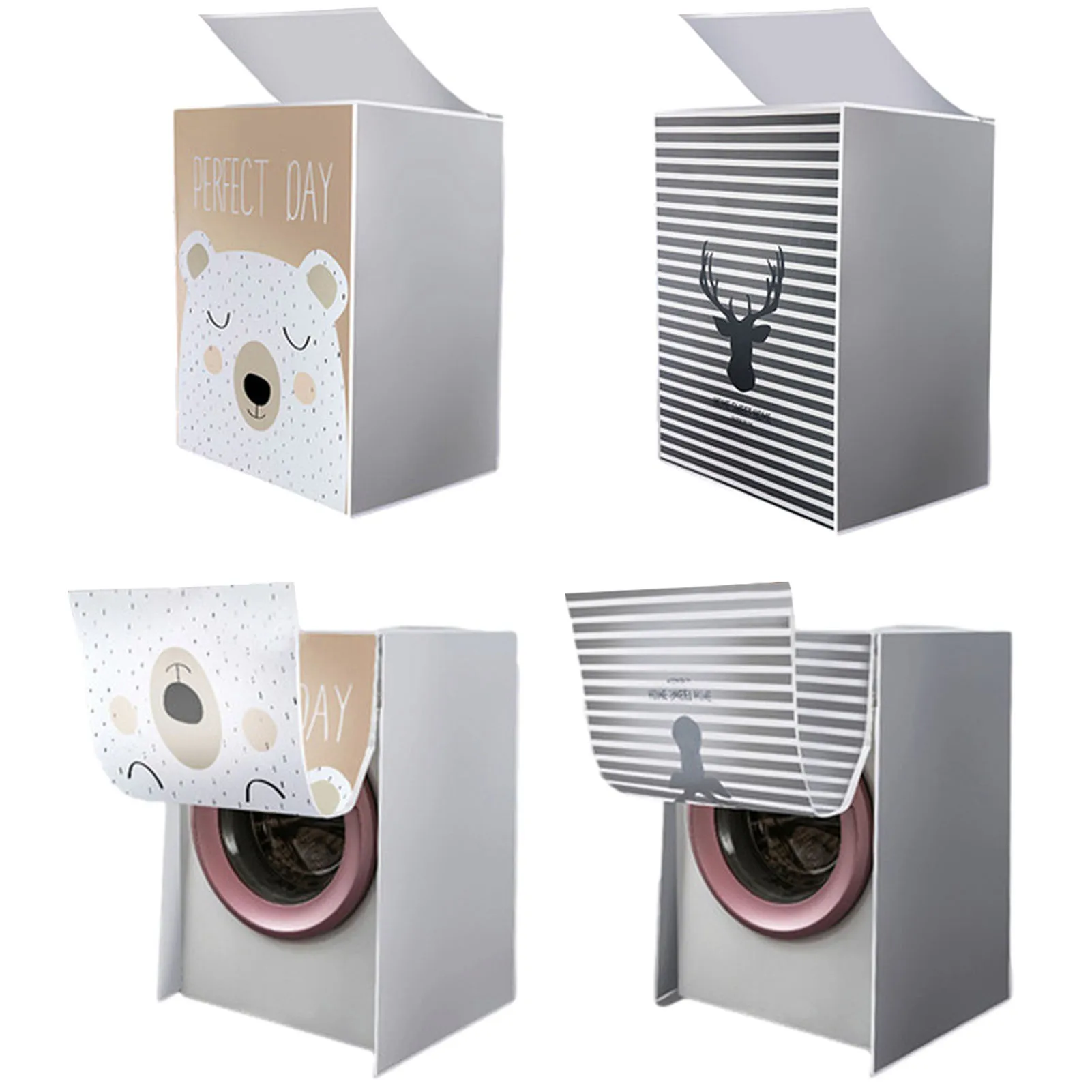 Drum Washing Machine Cover Dust Cover Clean Waterproof Dust Cover Front Loading Washing Machine Cover Household Accessories