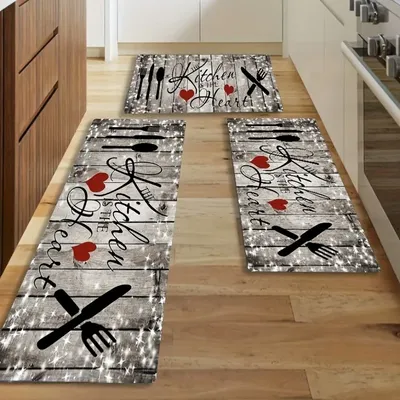 Kitchen Mat Kitchen Rug Kitchen Carpet Absorbent Floor Mats Non-slip Rugs Entrance Doormat Retro