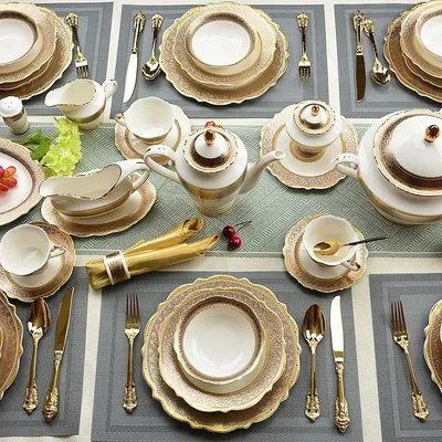 karosa royal style golden luxury 98 pcs dinner sets bone china dinner set dinnerware sets