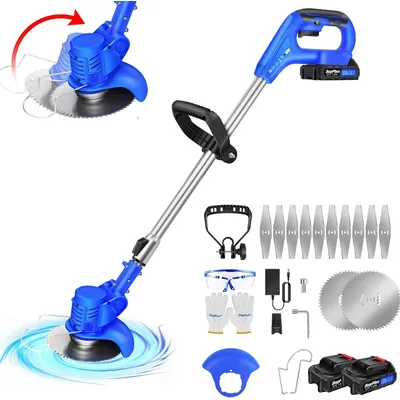21V Grass Trimmer Electric Cordless Strimmer with Battery,Lawn Mower,Pruning Cutter Garden Tools,Telescopic Lightweight Weed Hed