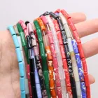 4x13mm Round Tube Natural Stone Loose Beads Crystal Agate Quartz Spacer Beads for Jewelry Making DIY Necklace Bracelet Earrings
