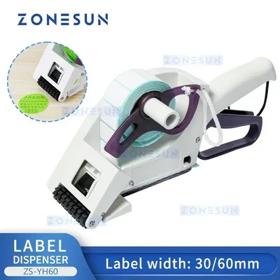 ZONESUN YH-60 Handheld Manual Flat Labeler Packing Machine for Bottle Box Carton Lid Adhesive