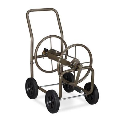 relaxdays Schlauchwagen XL Metall braun silber