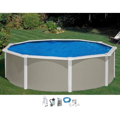 Rundpool MY POOL BWT "BELIZE 1", grau (grau, weiß), H:132cm Ø:550cm, Schwimmbecken, Höhe 132 cm, in verschiedenen Größen erhältlich Image