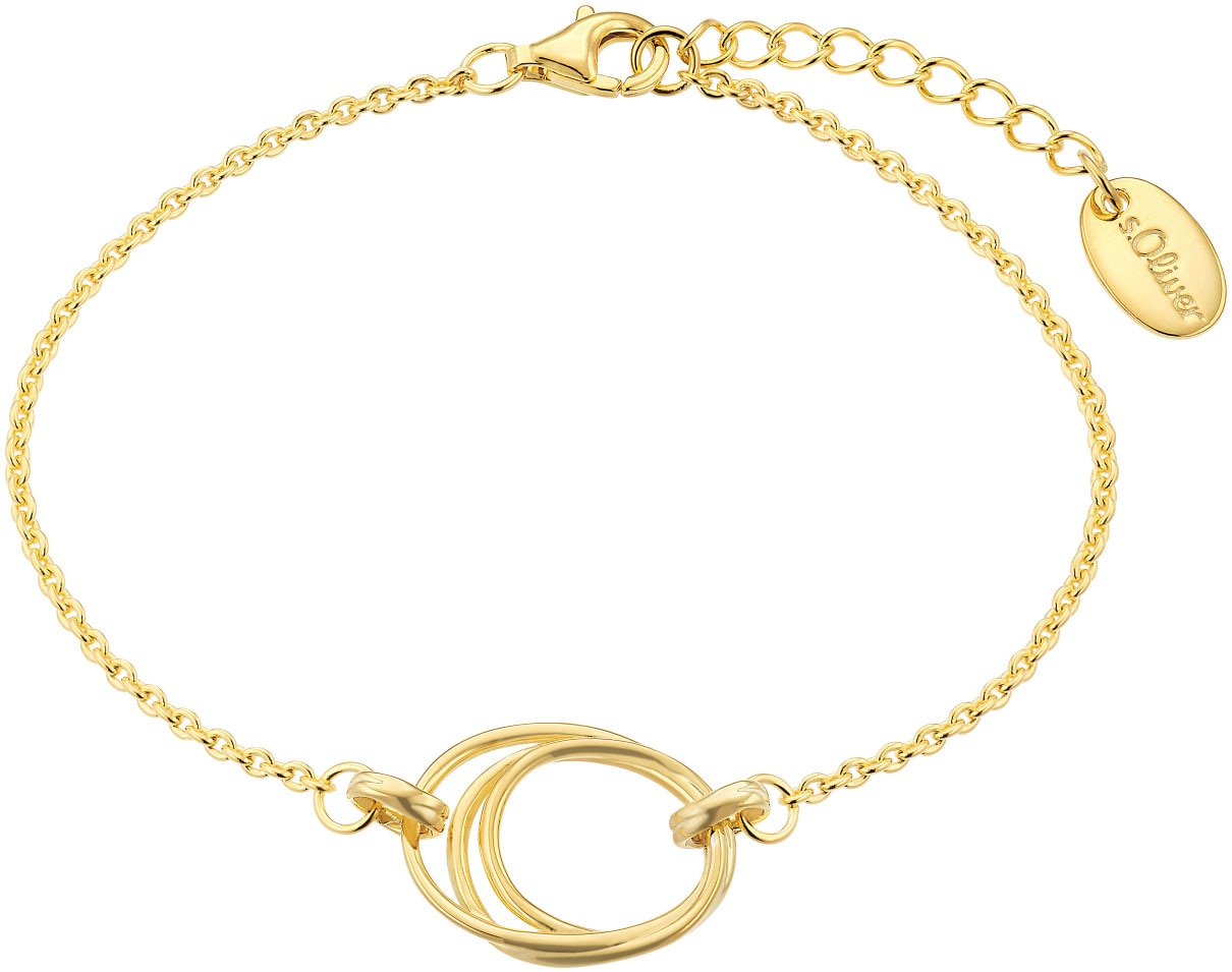 Armband S.OLIVER "2037824", gold (gelbgoldfarben), Armbänder, Damen, 20cm, Silber 925 (Sterlingsilber)
