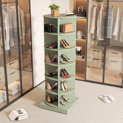360-Degree Rotating Shoe Cabinet for 24 Pairs - Space-Saving Design