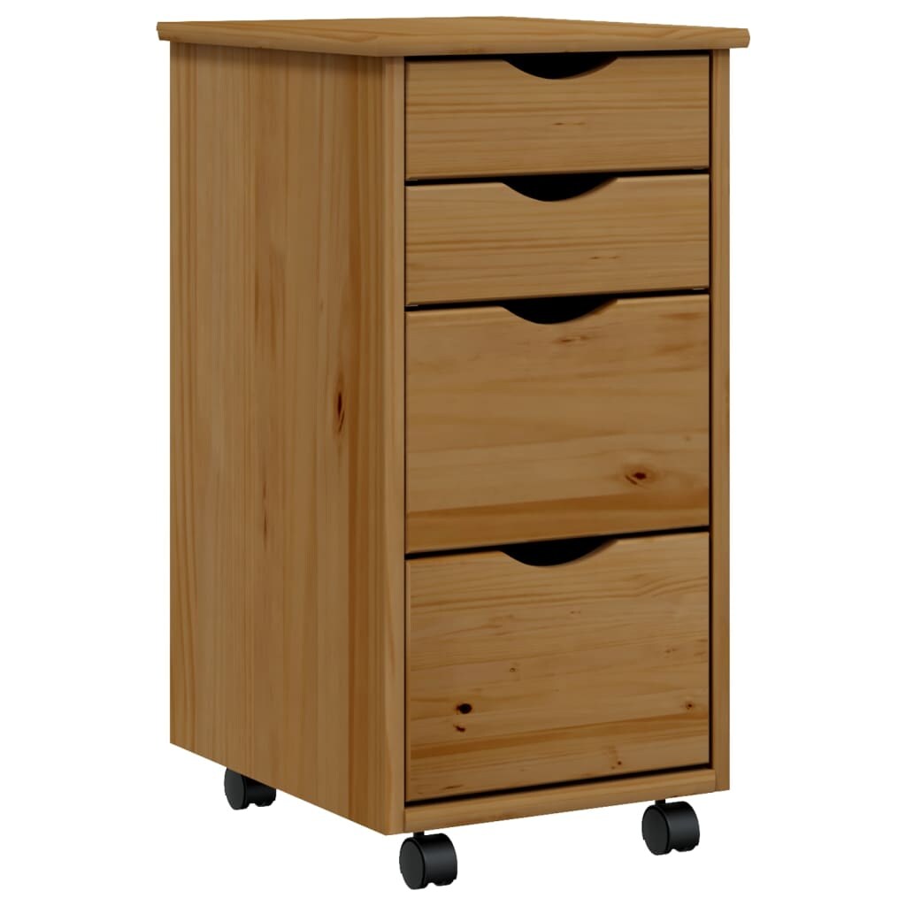 vidaXL Rollschrank mit Schubladen MOSS Honigbraun Massivholz Kiefer Image