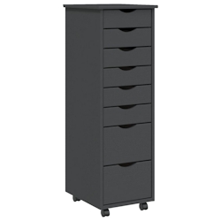 vidaXL Rollschrank mit Schubladen MOSS Grau Massivholz Kiefer Image