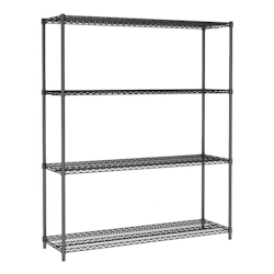 Combisteel Regalsystem mit 4 Böden aus Stahl schwarz 1200x450x1800mm Image
