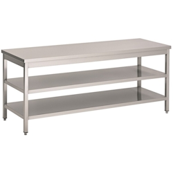 Combisteel Arbeitstisch mit 2 Böden aus Edelstahl 1000x600x900mm Image