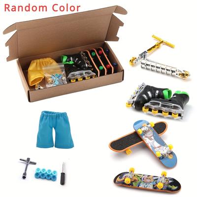 TEMU Skateboard & Scooter Set - Double Rocker Design For Beginners, Unique Toy Gift, Assorted Colors