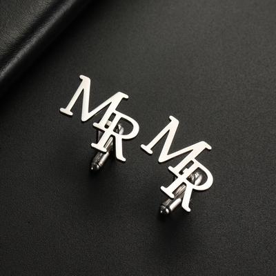 TEMU Custom Pair Of Golden-tone Stainless Steel Cufflinks With Personalized Initial 