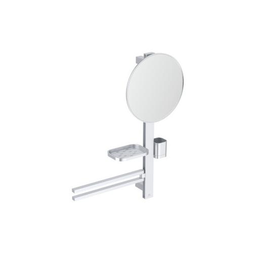 Ideal Standard Beauty Bar Accessoires-Kombi. Alu+ M700 mit Spiegel d:320mm Silver, BD588SI BD588SI