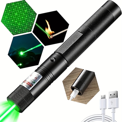 USB wiederaufladbares Laserpointerlicht für Outdoor-Jagd, Wandern, Camping, großer Laserstrahl, grüner Laserpointer Image
