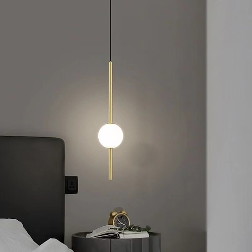 lampada a sospensione nordica lampada a sospensione a sfera in vetro lampada a sospensione a sfera in vetro camera da letto comodino lampada a sospensione lunga lampada a sospensione ristorante lampada da arredamento mensa bar