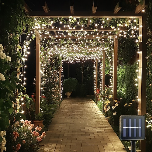Wasserdichte Solar LED Lichterkette Außen Feenlichter 5M-20 bis 22M-200 LEDs für Garten Hochzeit Party Feiertagsdekoration Image
