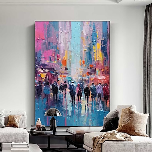 abstraktes Stadtgemälde, handgemachtes urbanes Kunstgemälde, handgemaltes Stadt-Skyline-Gemälde, New York Skyline-Gemälde, New York Lovers Ölgemälde, Wandkunst, goldenes schwarzes abstraktes Gemälde Image