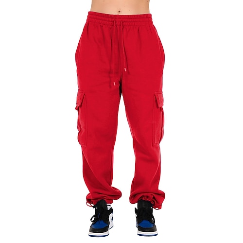 Damen Jogginghosen Cargohosen Kordelzug Baggy Unterteile Sportlich Athleisure Frühling Herbst Winter Weich Schweißableitend Atmungsaktiv Fitnesstraining Joggen Training Sportbekleidung Sportkleidung Image