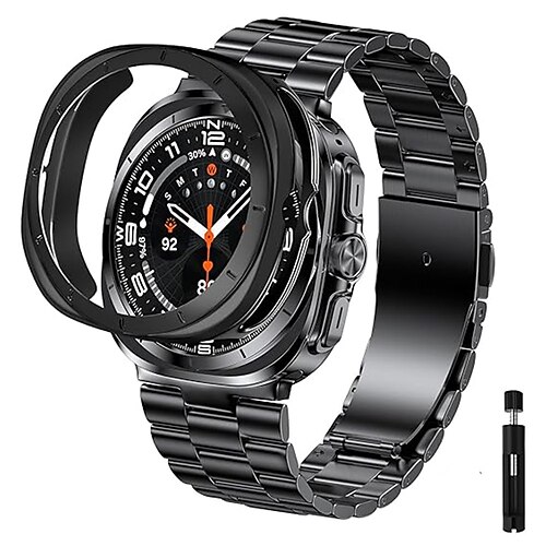 Uhrenarmband für Samsung Galaxy Watch 7/6/5/4 40/44mm, Watch 5 Pro 45mm, Watch 6 Classic 43/47mm, Watch 4 Classic 42/46mm Ultra ansehen Edelstahl Ersatz Gurt mit Entfernungswerkzeug Verstellbar Image